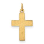 14k Polished and Textured Solid Star Cross Pendant - Image 4