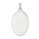 14k White Gold Polished and Satin Solid Saint Joseph Oval Medal Pendant - Image 4