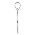 14k White Gold Polished and Satin Hollow St Nicholas Medal Round Pendant - Image 2