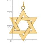 14k Polished Solid Star of David Pendant - Image 3