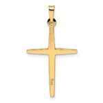 14k Two-tone Polished Solid Diamond Shape Center Cross Pendant - Image 4