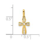 14K Polished CZ Cross Pendant - Image 3