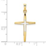 14k Two-tone Polished Solid Double Cross Pendant - Image 3
