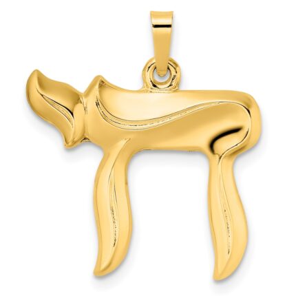 14k Polished Hollow Chai Symbol Pendant