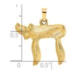 14k Brushed Solid Chai Symbol Pendant - Image 3