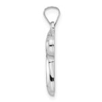 14k White Gold Polished Hollow Chai Pendant - Image 2