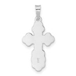 14k White Gold Polished Eastern Orthodox Solid Cross Pendant - Image 4