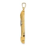 14k Two-tone Polished and Textured Hollow Torah Scroll with Star of David Pendant - Image 2
