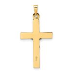 14k Two-tone Polished Solid INRI Crucifix Pendant - Image 4