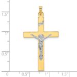 14k Two-tone Solid INRI Crucifix Pendant - Image 3