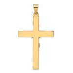 14k Two-tone Polished Solid INRI Crucifix Cross Pendant - Image 4
