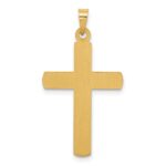 14k Polished and Textured Hollow Latin Cross Pendant - Image 3
