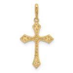 14k Polished CZ Passion Cross Pendant - Image 3