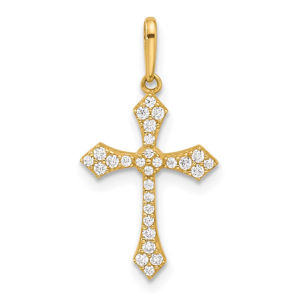 XR2087.jpg 14k Polished CZ Passion Cross Pendant - Image 1