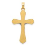 14k Two-Tone Grooved Hollow INRI Crucifix Pendent - Image 3