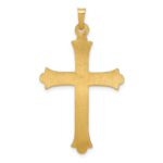 14k Hollow Fleur De Lis Cross Pendant - Image 4