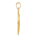 14k Polished and Satin Solid Miraculous Medal Plain Back Round Pendant - Image 2