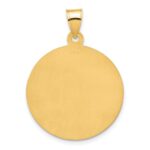 14k Polished and Satin Solid Miraculous Medal Plain Back Round Pendant - Image 3