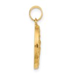 14k Polished and Satin Hollow St. Christopher Medal Round Pendant - Image 2