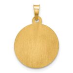 14K with White Rhodium Polished and Satin Hollow St. Jude Thaddeus Medal Round Charm - Image 3
