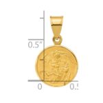 14k Polished and Satin Solid St. Michael Medal Round Pendant - Image 4