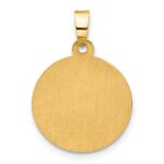 14K Polished and Satin Hollow St. Michael Medal Round Pendant - Image 3