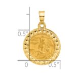 14K Polished and Satin Hollow St. Michael Medal Round Pendant - Image 4