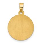 14K with White Rhodium Polished and Satin Hollow St. Michael Medal Round Pendant - Image 3