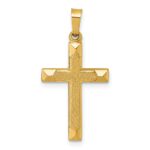 14k Polished And Textured Latin Cross Pendant