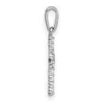 14k White Gold Polished CZ Latin Cross Pendant - Image 2
