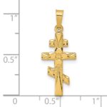 14k Polished Eastern Orthodox Cross Pendant - Image 4