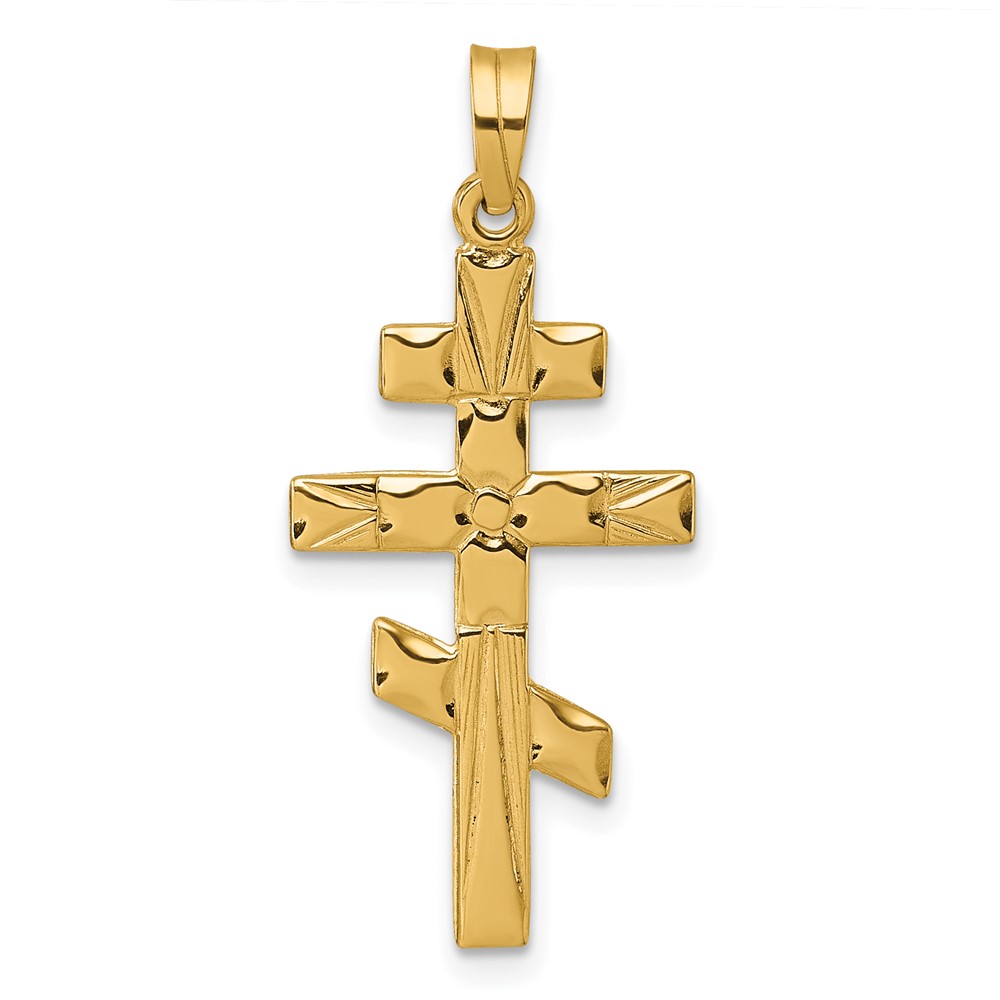 XR2175.jpg 14k Polished Eastern Orthodox Cross Pendant - Image 1