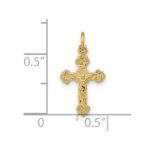 14k INRI Hollow Crucifix Pendant - Image 3