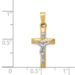 14k Two-tone INRI Hollow Crucifix Pendant - Image 3