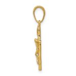 14k INRI Hollow Crucifix Pendant - Image 2