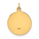 14k Polished and Satin Solid Jesus, Mary, Joseph Medal Round Charm - Image 4