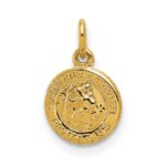 14k Polished Solid Mini Saint Christopher Medal Round Charm