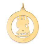 14k Polished and Satin Solid Large Cut-out St. Christopher Medal Round Pendant - Image 4