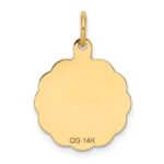 14k Solid Star of David Round Disc with Scalloped Edge Charm - Image 3