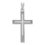14k White Gold Laser Etched Cross Charm