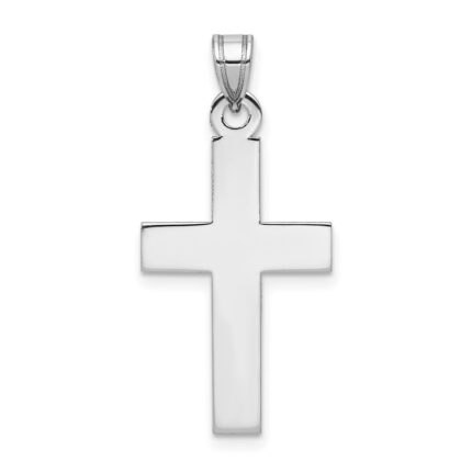 14k White Gold Cross Pendant