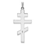 14k White Gold Eastern Orthodox Cross Pendant - Image 4
