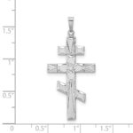 14k White Gold Eastern Orthodox Cross Pendant - Image 3