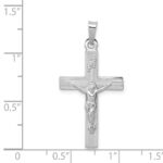 14k White Gold INRI Crucifix Charm - Image 3