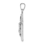 14k White Gold INRI Crucifix Charm - Image 2