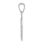 14k White Gold Polished and Satin Solid Saint Christopher Medal Charm - Image 2