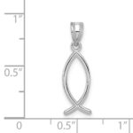 14k White Gold Ichthus Fish Pendant - Image 3