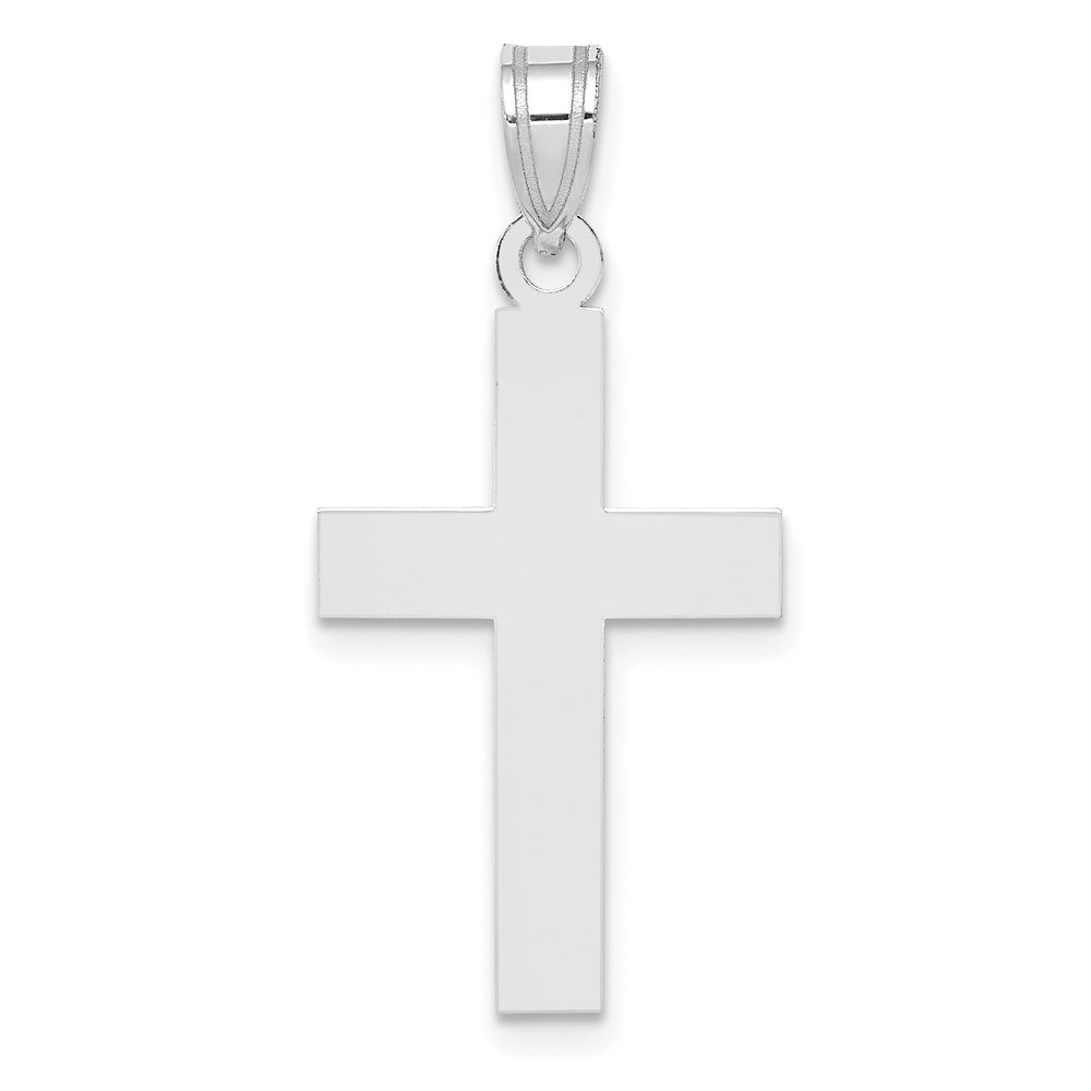 XR528W.jpg 14K White Gold Polished Cross Charm - Image 1