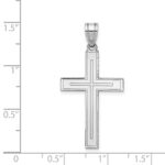 14k White Gold Cross Pendant - Image 3