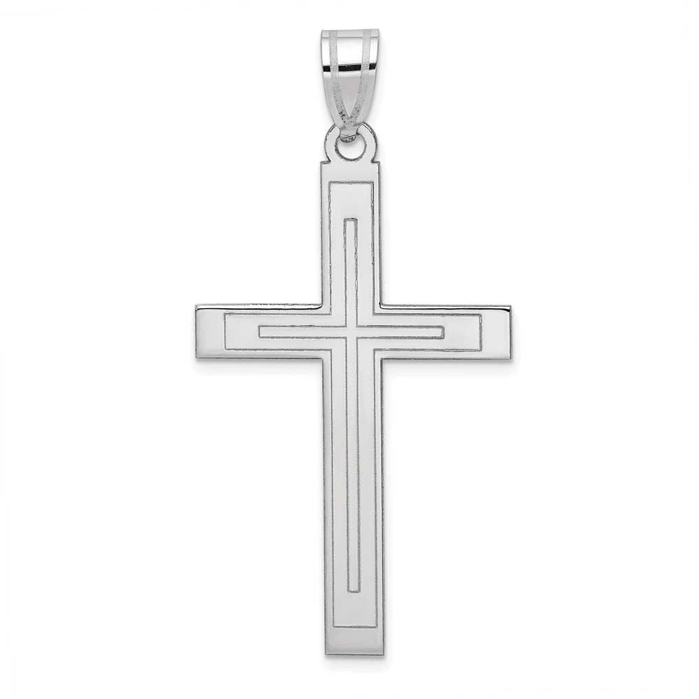XR554.jpg 14k White Gold Cross Pendant - Image 1